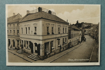 AK Cham / 1920-1940 / Alrunastrasse / Strassenansicht / Uhren Geschäft